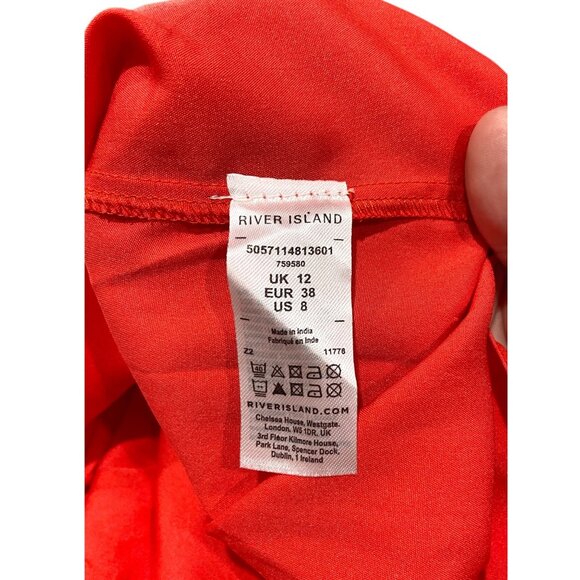 River Island Floral Print Dress Red Size 12 - Picture 3 of 13